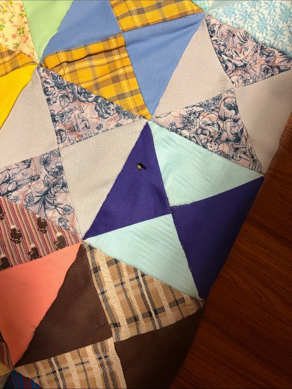 Colorful Vintage Patchwork Quilt Topper Polyester 86x67